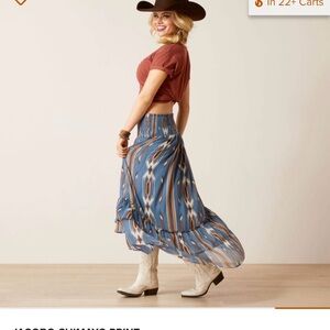 ARIAT NWT JACOBO CHIMAYO PRINT SKIRT. SIZE SMALL. HIGH LOW HEM. SO PRETTY!